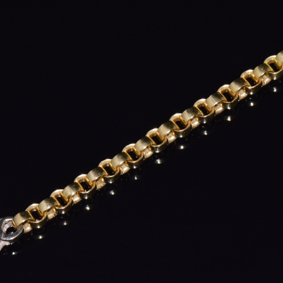 VINTAGE ITALIAN SOLID 18K GOLD ROLO LINK STACKING CHAIN BRACELET - Picture 4 of 10